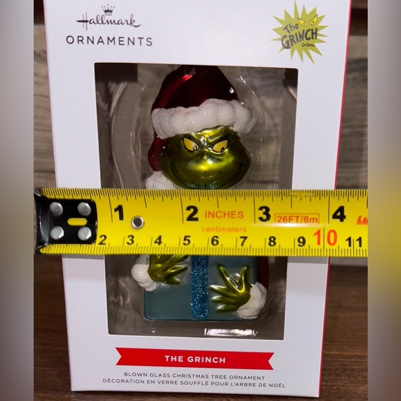 Dr. Seuss's! The Grinch With Present Christmas Ornament, Blown Glass - N… - Picture 13 of 13